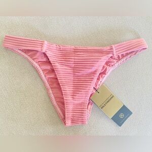 NWT ViX Paula Hermanny Pink Ribbed Bikini Bottom